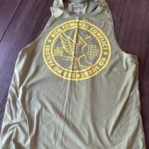 Olive Green Graphic Tank Top